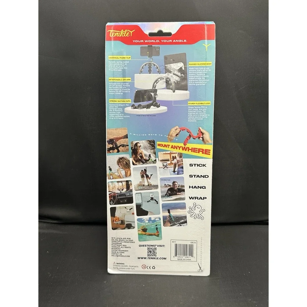 Tenikle 360‎ Flexible Suction Cup Mount Tripod for Phone, GoPro, Camera - Yellow